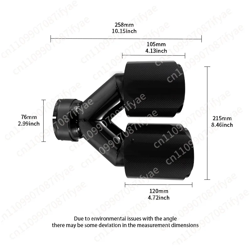 Double True Tail Throat All Black Exhaust Tip Tail Exhaust Muffler Tip Marked