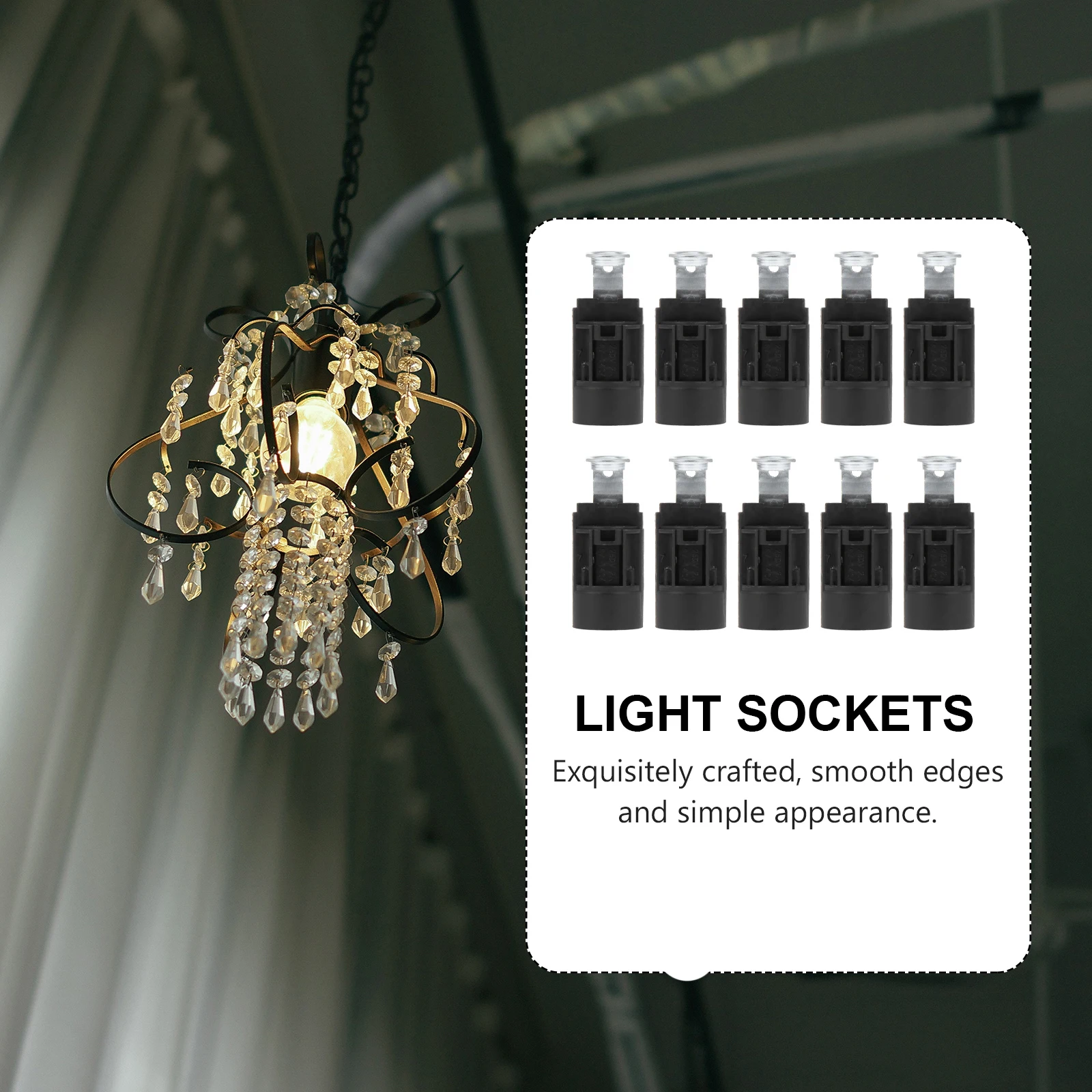 Base de luz E14, estilo portalámparas, materiales de alta calidad, fácil instalación, adecuado para varios tipos de accesorios, 10 Uds.