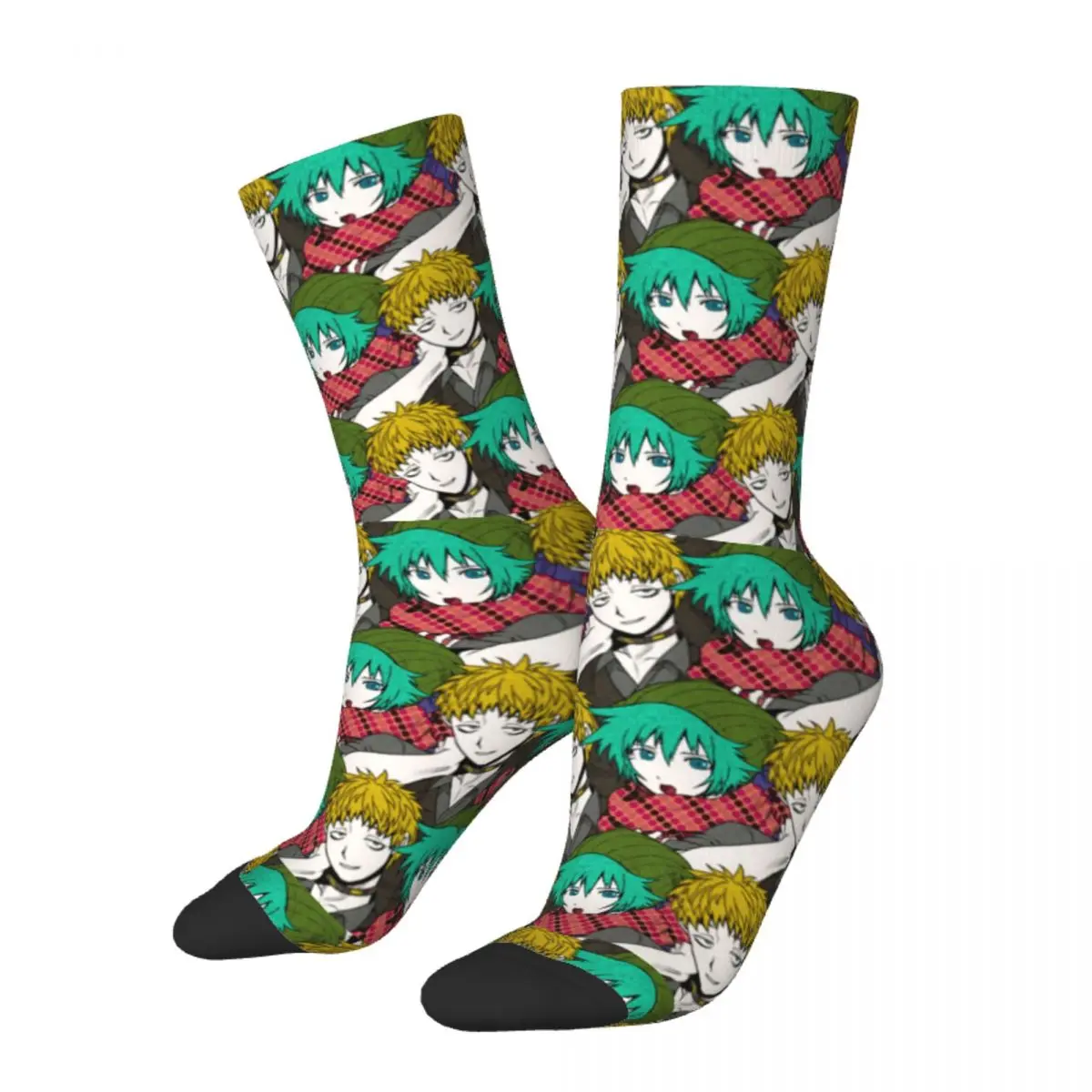 Harajuku YTTD Shin Tsukimi Keiji Shinoji Sports Socks Your Turn To Die Anime Game Polyester Long Socks for Unisex Breathable