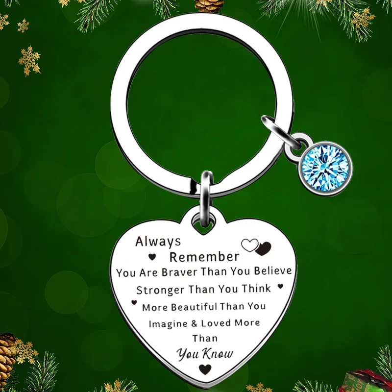 Friends Gifts Keychain Pendant Always Remember You Are Braver Than You Think Key Chains Inspirational Gifts