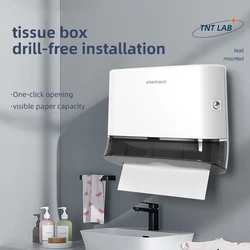 Bathroom Tissue dispenser Ecoco Tissue Box Punch Free Paper Holder Dispenser Punch Free Hand Towel Dispenser for Toilet