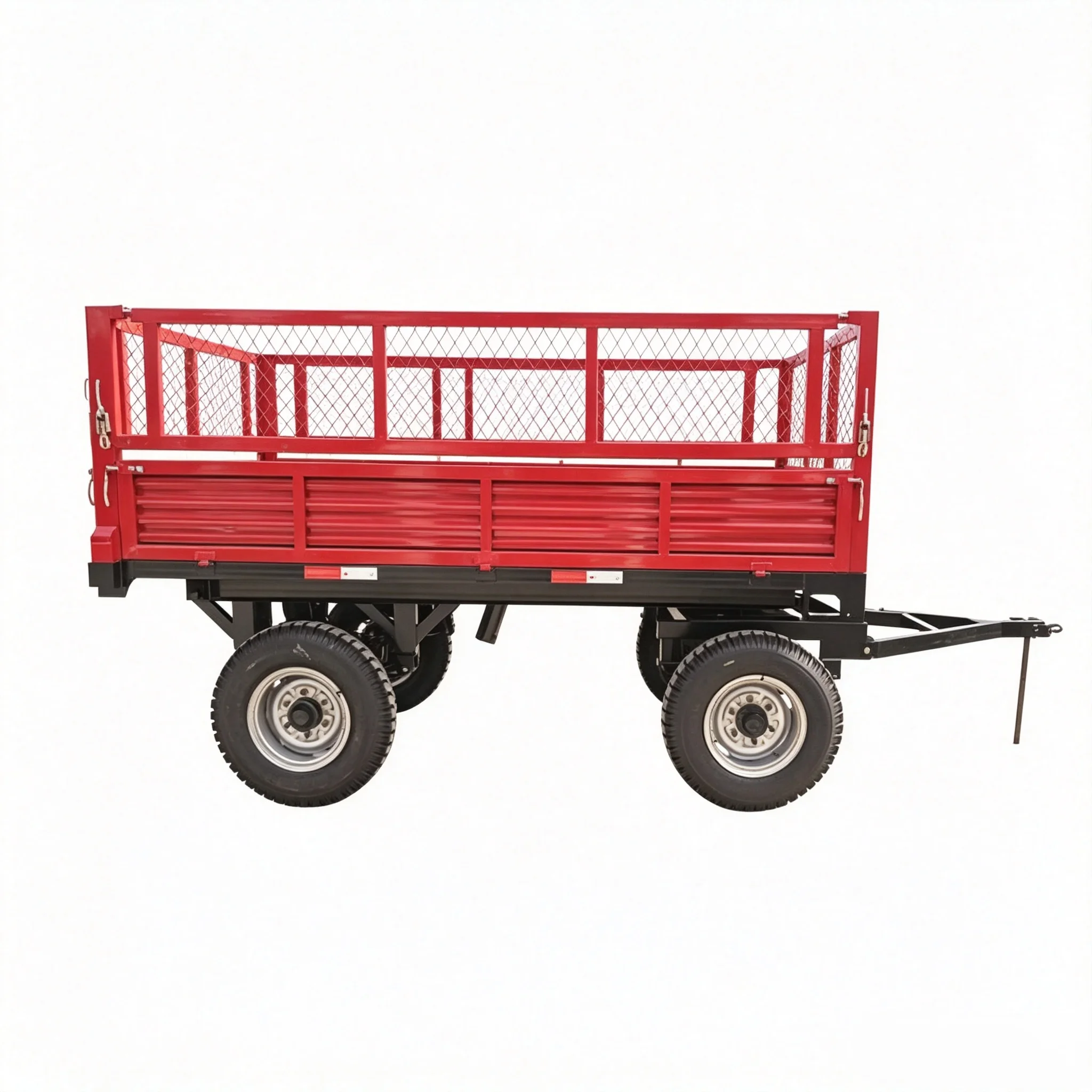 -For 7C-1 Farm Transport Trailer 1 Ton Load Capacity Sizes Available Single Axle 2 Wheels Mesh Side Rail 1 Year Warranty*