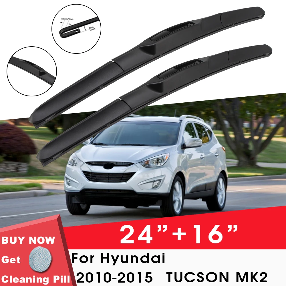 

Car Wiper Blade Front Window Windshield Rubber Refill Wiper For Hyundai TUCSON MK2 2010-2015 24"+16" Car Accessories