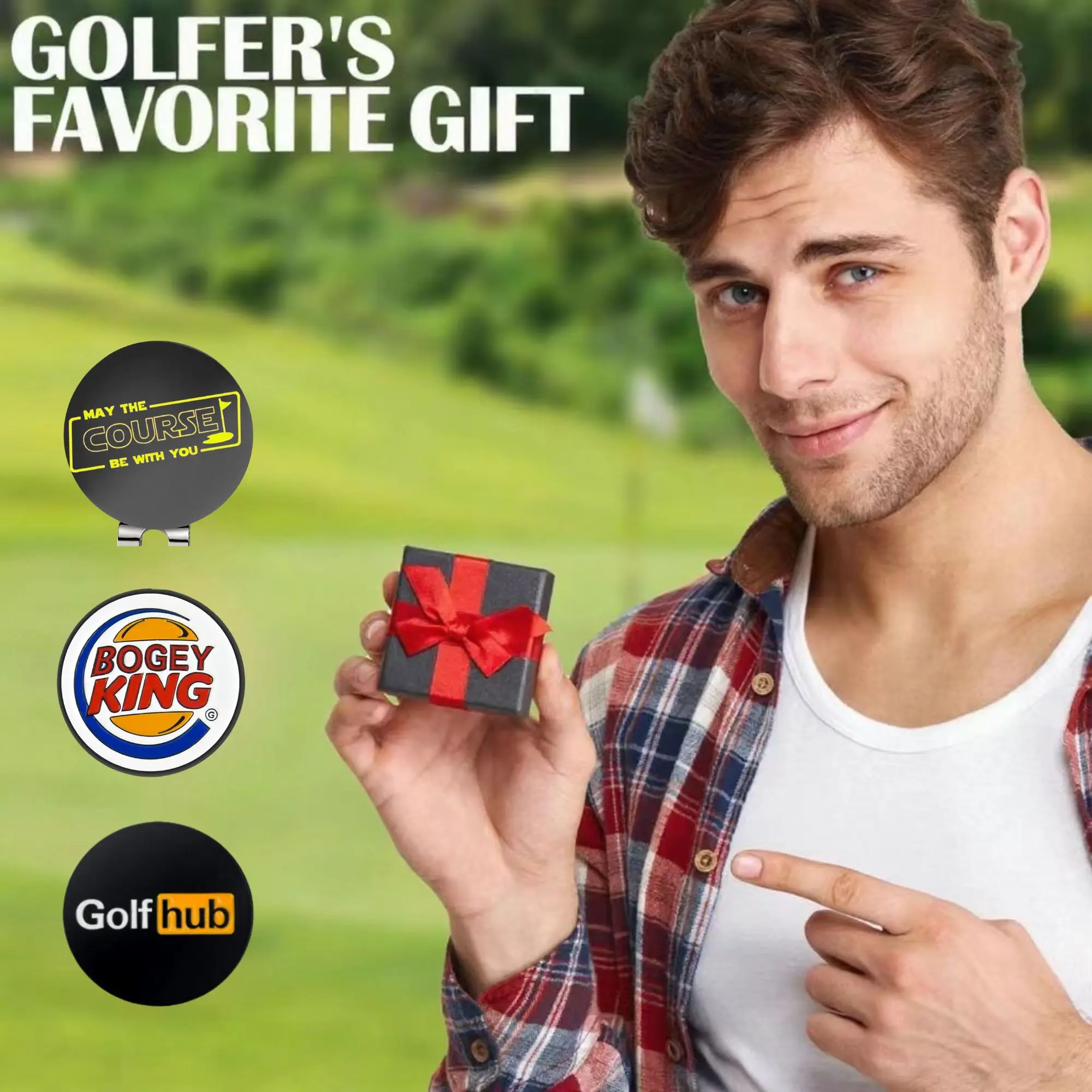 3 Pcs Funny Golf Ball Markers with a Standard Magnetic Hat Clip Funny Golf Ball Marker HatClip for Men Women Premium Golf Gifts view 6
