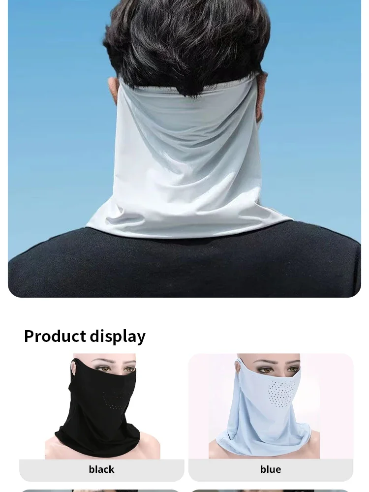 Sommer Outdoor-Radsport Sonnenschutzmaske für Männer und Frauen, Eisseide UV-Schutz Atmungsaktiver Sonnenschutz Halstuch Maske U – Detail 5