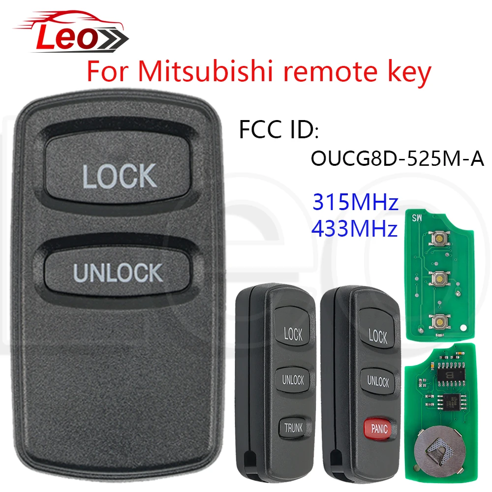

Leo FCC ID: OUCG8D-525M-A HYQ12ABA/BBA 2/3кнопочный дистанционный ключ для Mitsubishi Montero Outlander Sport Eclipse Endeavour 1999-2007