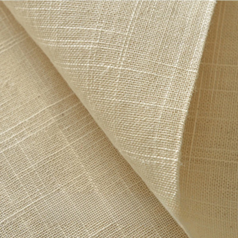 100x150cm Light Beige Vintage Hemp Solid Color Linen Fabric For Sewing Storage Bag And Pillow Case Background Fabric