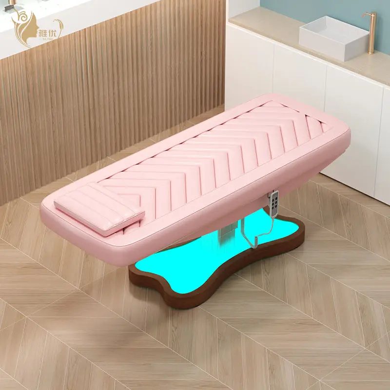Electric Facial Massage Bed With 3 Motors And LED Base For Beauty Salon Spa Treatment