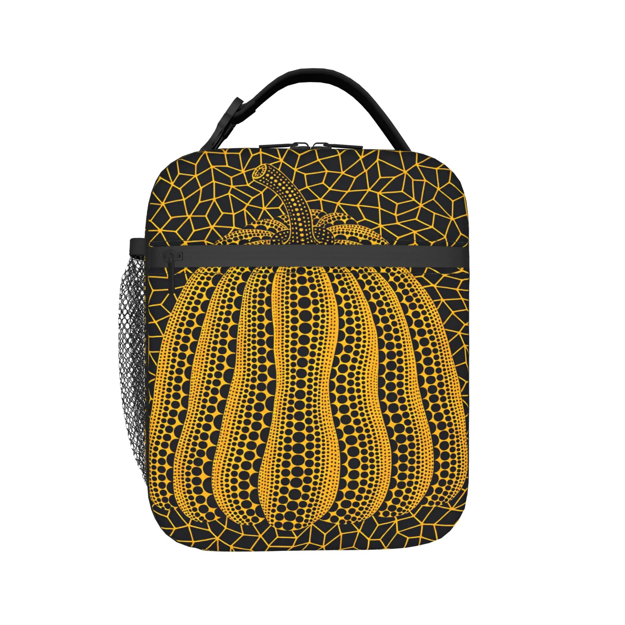 

Yayoi Kusama Lunch Bag Travel Lunch Box For Women Kawaii Designer Thermal Tote Handbags Oxford Portable Insulated Cooler Bag