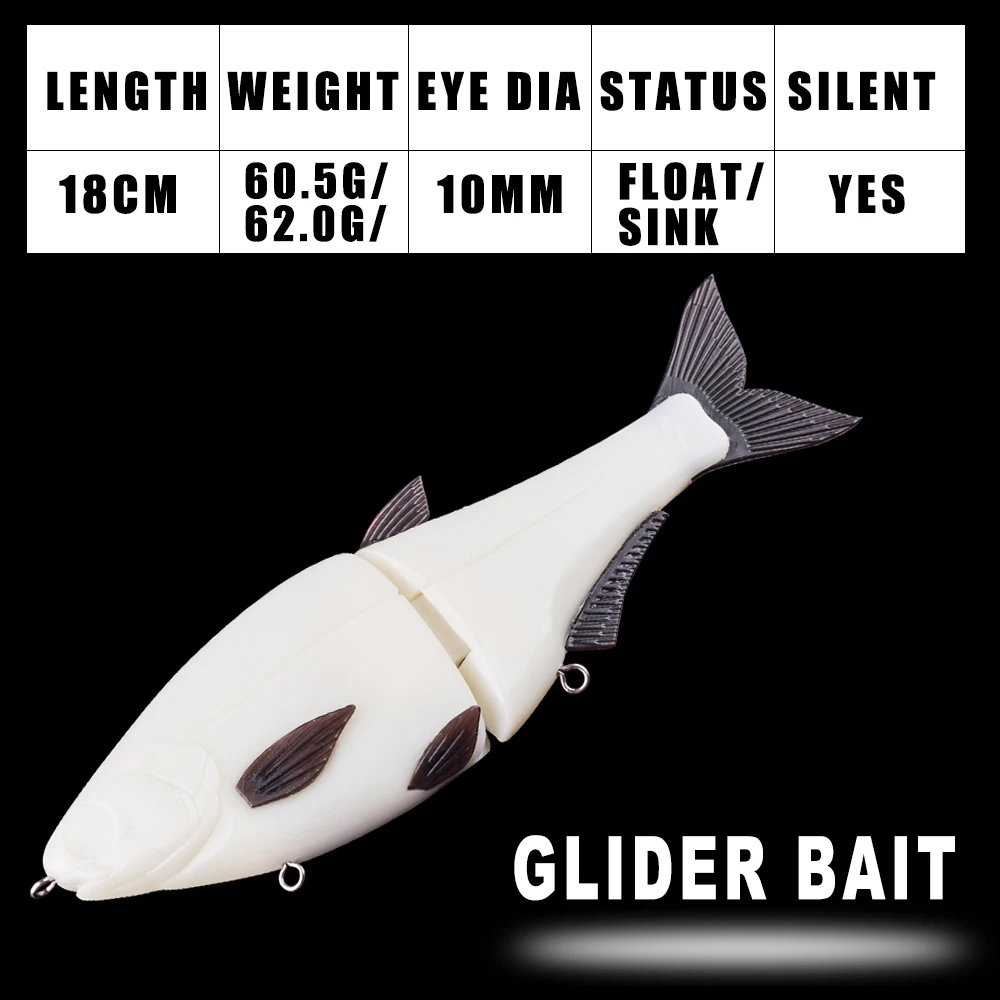 Dr.Holife Swimbait señuelo de cebo duro planeador sin pintar - imagen 4