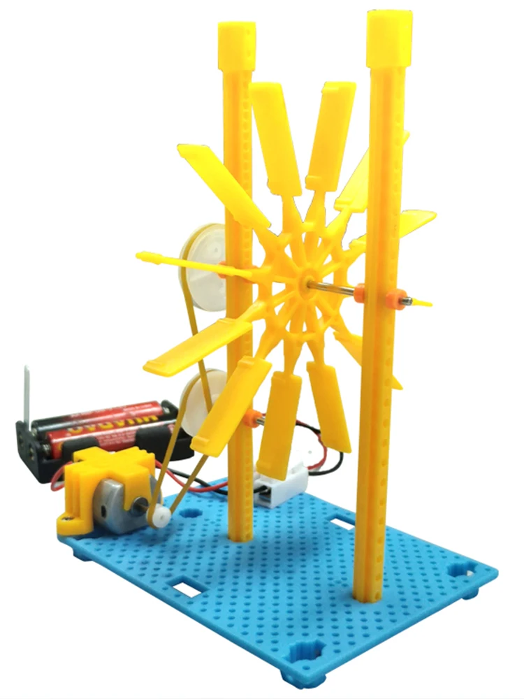 전기 물레방아 모델 어린이 과학 장난감 기술 물리학 키트 학습 플라스틱 퍼즐 교육용 장난감