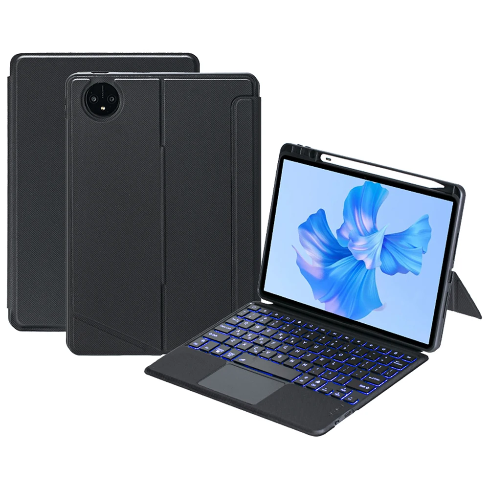 

TH12-AS For Huawei MatePad Pro 11 (2024) / (2022) Leather Stand Cover + Backlit Touchpad Bluetooth-compatible Keyboard