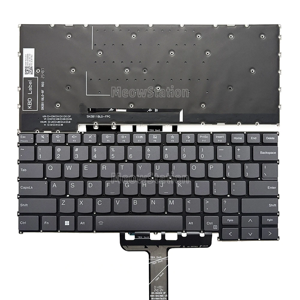 Tastiera Retroilluminata Us/Russa Per Lenovo Thinkbook 14 Serie G6, Thinkbook 14 G6 Abp, Thinkbook 14 G6 Irl, Thinkbook 14 G6+ Imh,Thinkbook 14 G6+ Ahp