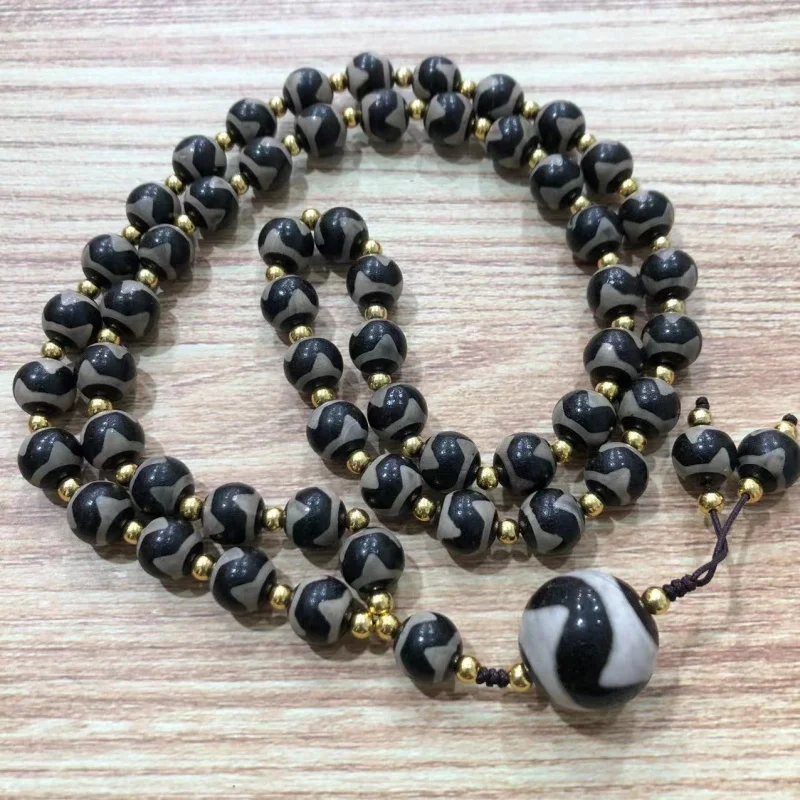 

Agate 54 Tiger Teeth Tibet Beads Necklace Vintage Tibetan Ethnic Style Agate Tibet Beads 3