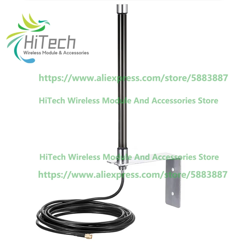 1PCS 600-6000MHz Wifi Antenna Waterproof Fiberglass Antenna 4G 5G IP67 Outdoor 8dBi SMA 5 Meters Extension RG58 for DTU Router