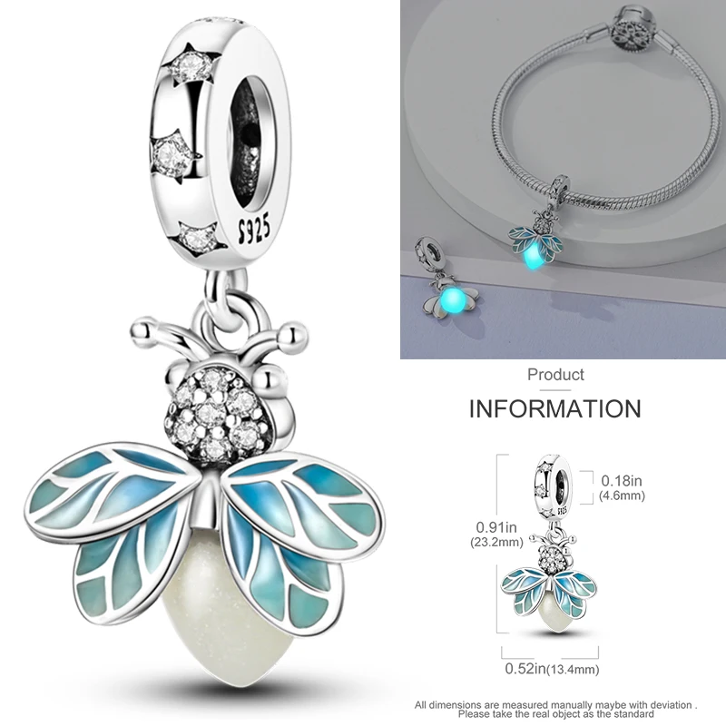 925 Sterling Silber Charm-Perlen Vierblättriges Kleeblatt Delfin Sonne Mond Kirsche Motorrad Reise DIY Armband Halskette Geschenk für Frauen – Detail 16