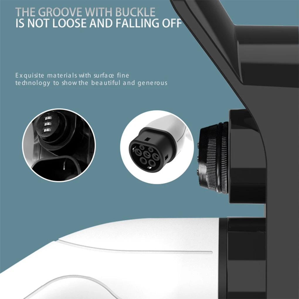 EV Charger TYPE 2 Holder with lock Hang Cable Hook For Electric Car Wall Mount Charger Bracket Connector - Image 4