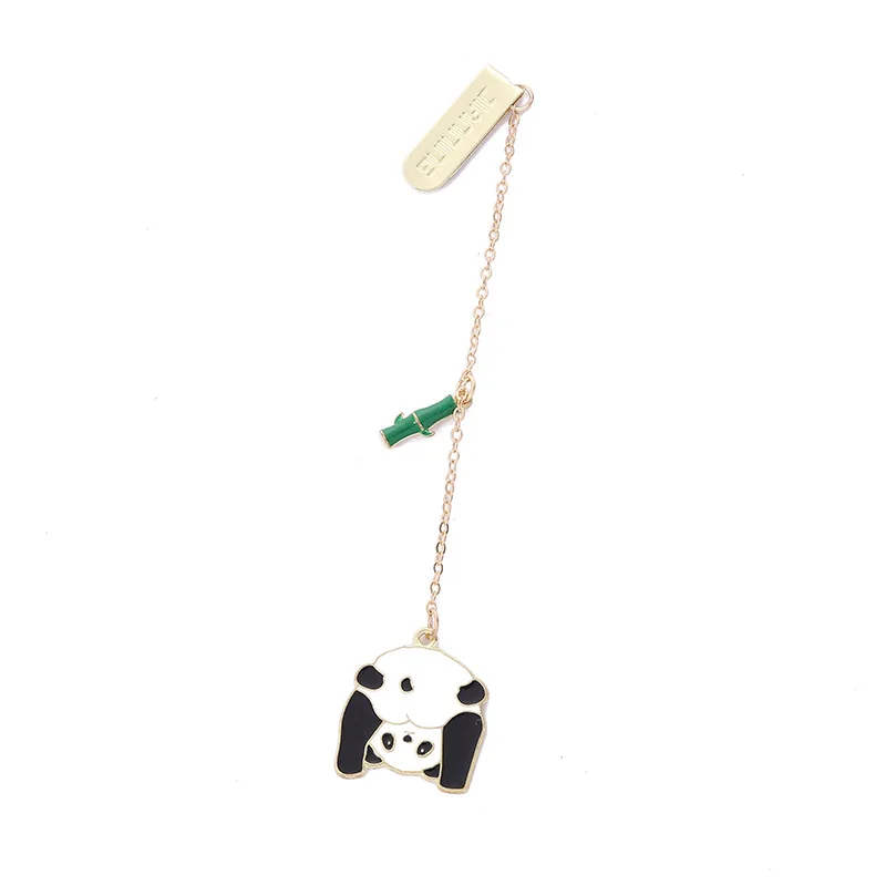 1pcs Cute Panda Pendant Metal Bookmark for Pages Books Readers Stationery Supplies