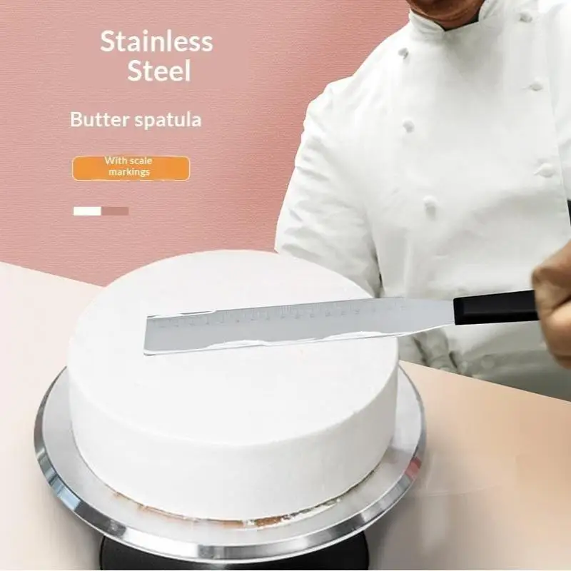 Creative Right Angle Icing Spatula With Scale Cake Cream Scraper For Cake Decoration Kitchen Baking Accessories