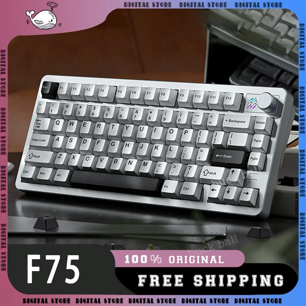 

Механическая клавиатура Furycube F75 из алюминиевого сплава, 3 режима, USB/2,4G/Bluetooth