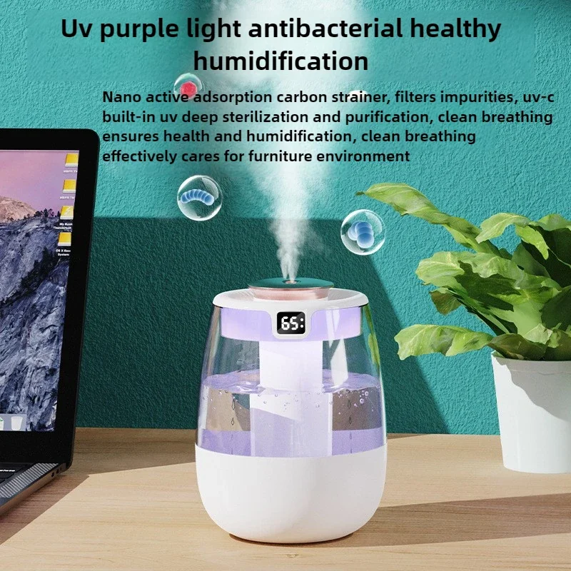 Air Humidifier Household Large Fog Volume and Large Capacity Small Usb Desktop Atomizing Humidifier Digital Display