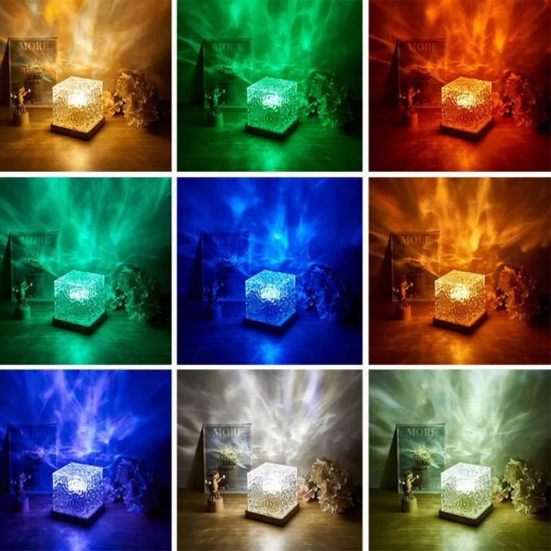 Water Corrugated Night Light Creative Bedside  Ambient  Lights Gift Starry Sky Desk Lamp Night Light Lamp for Bedroom