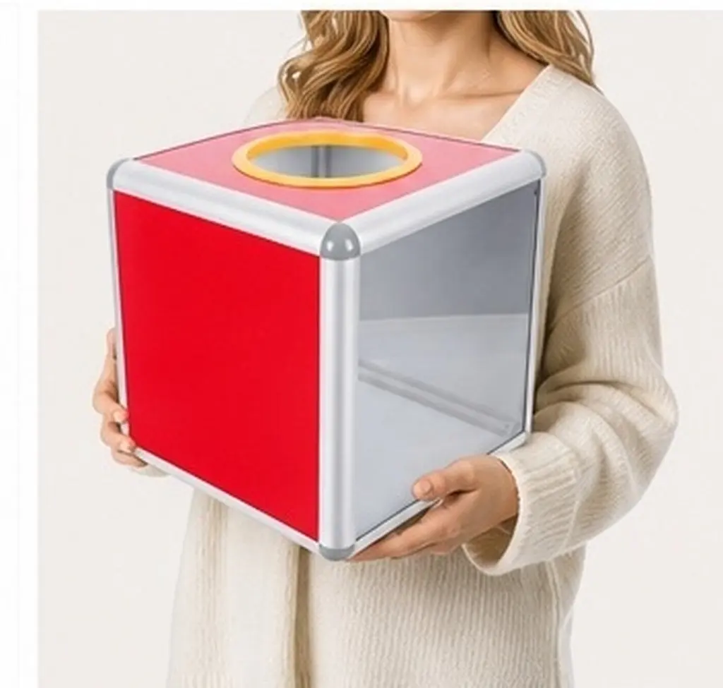 Multi-Function Transparent Lottery Box for Annual Meeting Raffle Donation Tips Collection High-Capacity Sturdy Ballot Box Raffle
