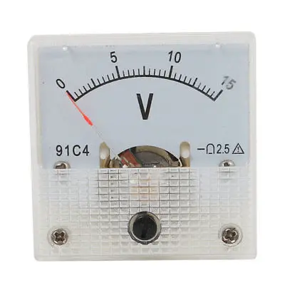 DC 0-15V Analog Voltmeter Pointer Panel Voltage Meter Guage 45mm x 45mm