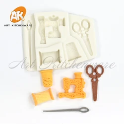 Nostalgic Sewing Machine Fondant Silicone Mold Cake Molds DIY Cake Decorating Tools Chocolate Gumpaste Moulds Candy Resin Mold