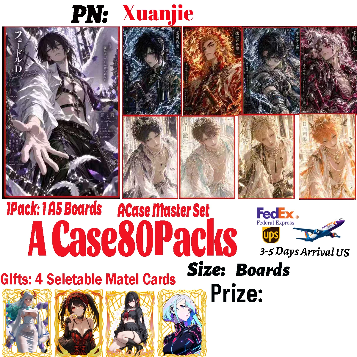 New XuanJie Husbando A6 Boards Byakuya Kuchiki Satoru Gojo Premium Rare Anime Male Collectibles Trendy Hobby Birthday Party Gift