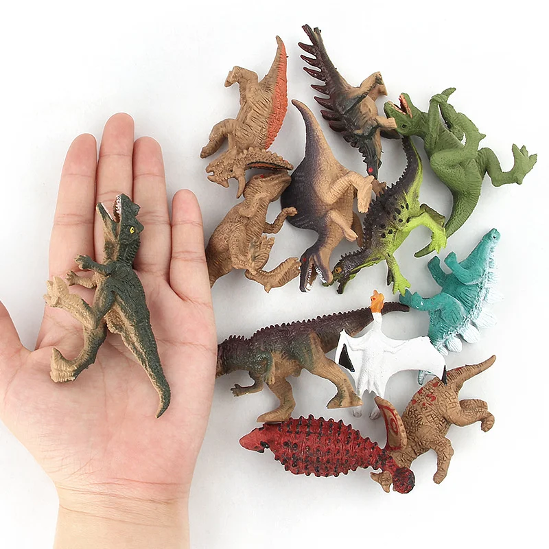 12Pcs/Set Dinosaur Toy Simulation Animal Jurassic World Cute Mini Dinosaur Model Educational Figurine Dinosaurs For Children Toy