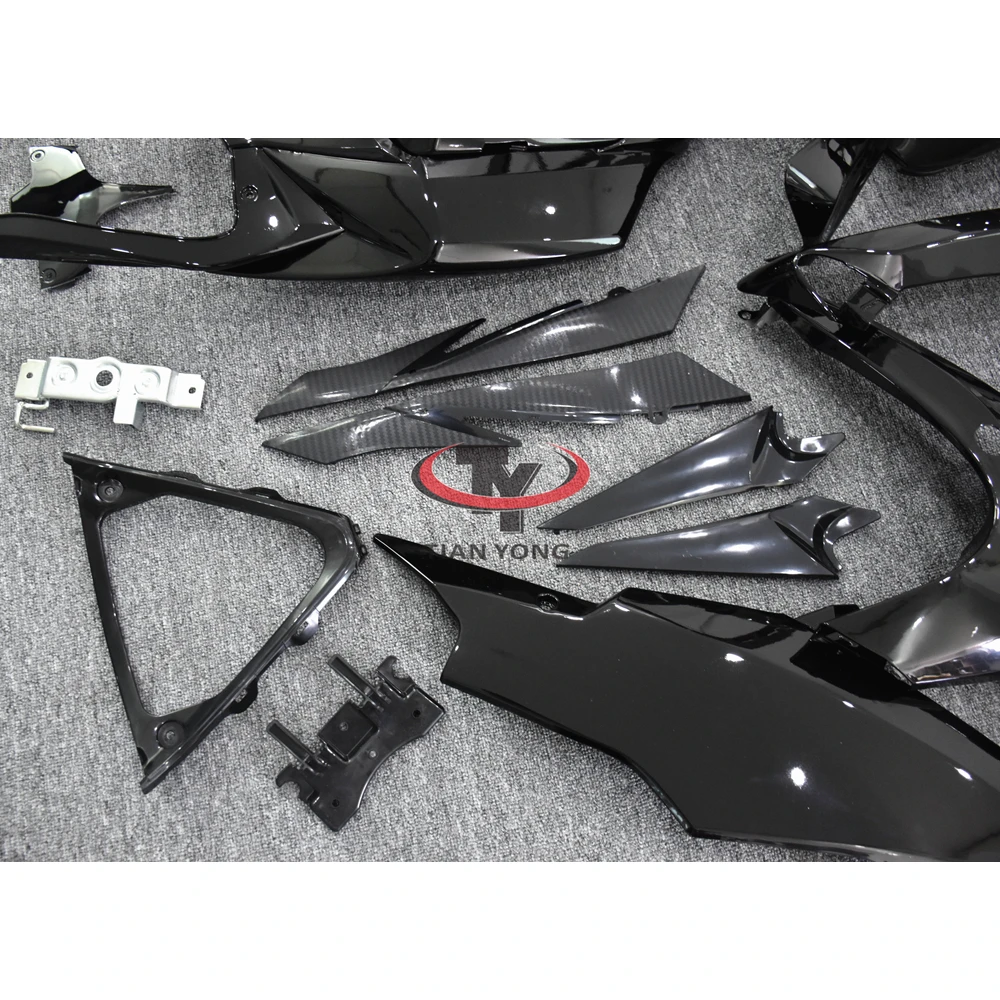 Bodywork Cowling Motorcycle for GSXR 600 750 K8 2008 2009 2010 Injection Bright Black Checkered Print Full Fairing Kit