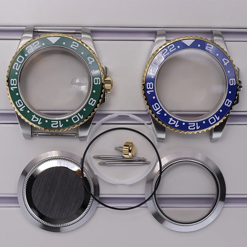40mm für NH35 NH36 NH34 NH38 NH70 Miyota8215 ETA2824 PT5000 Uhrwerk Silber Gold Uhr GMT SUB Gehäuse Keramiklünette Saphirglas – Detail 2