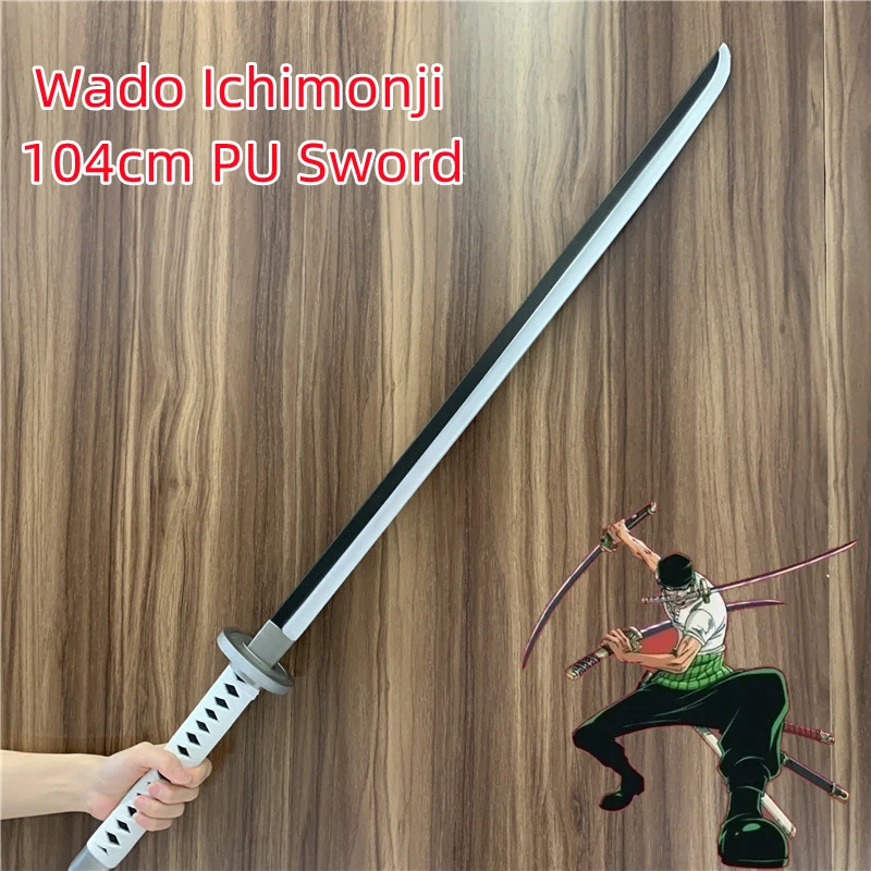 1:1 Cosplay Sword One Piece Roronoa Zoro Sword Role Playing Wa Michi Ichi Samurai Weapon Katana Yamato Knife Safety PU Toy Gift