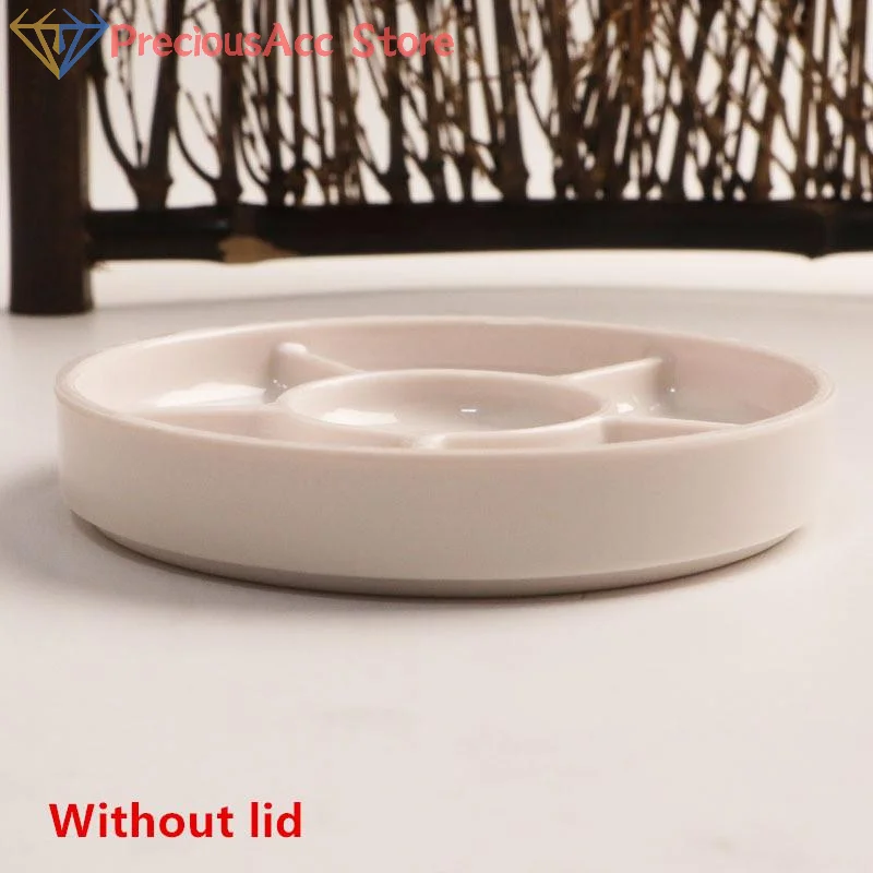 Paint Tray Imitation Porcelain Round Palette With Lid Acrylic Watercolor Painting Multifunctional White Artist Supplies