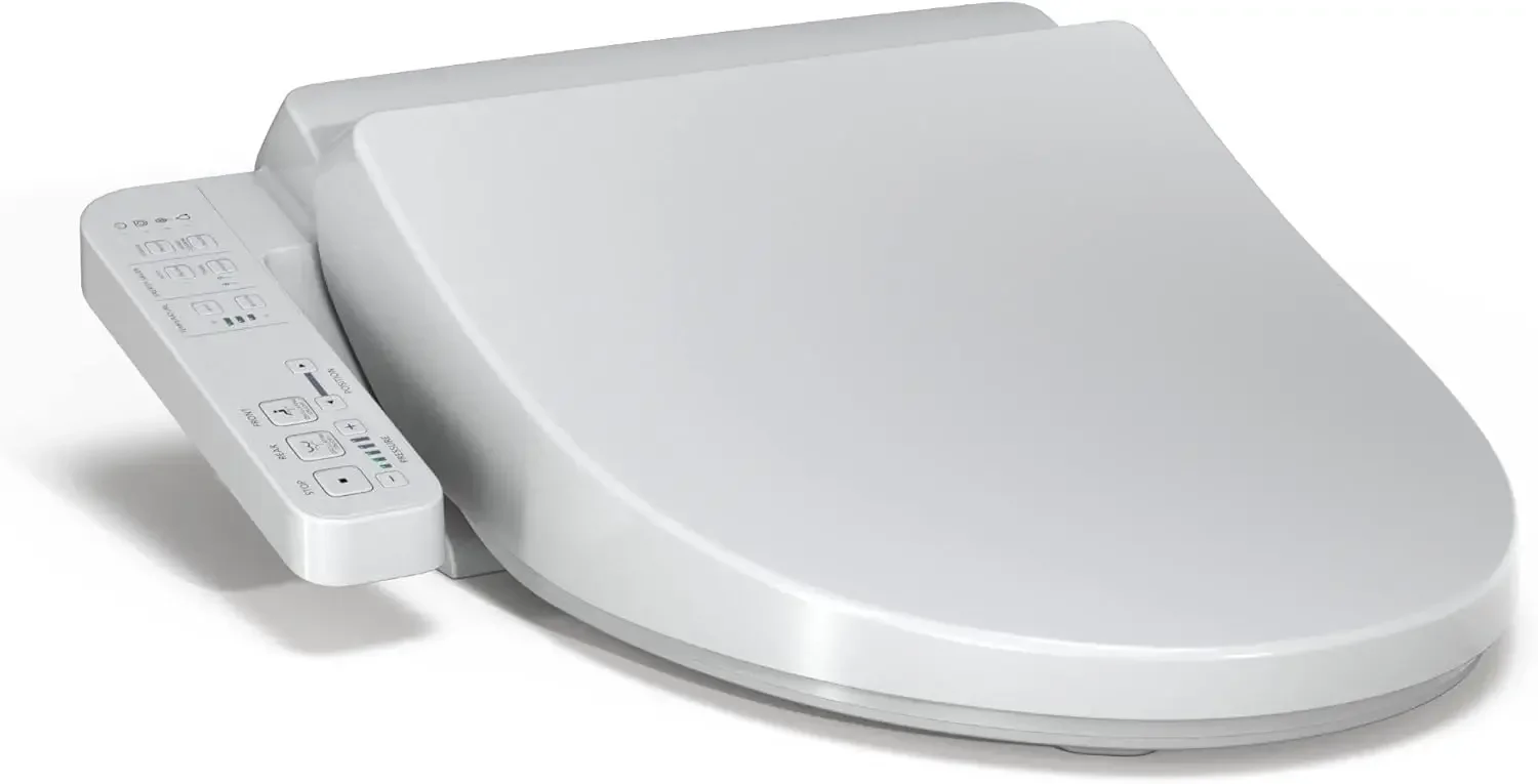 Electronic Bidet Toilet Seat with Heated Seat and SoftClose Lid, Elongated, Cotton White  toilet seat cover,toilet  warmer