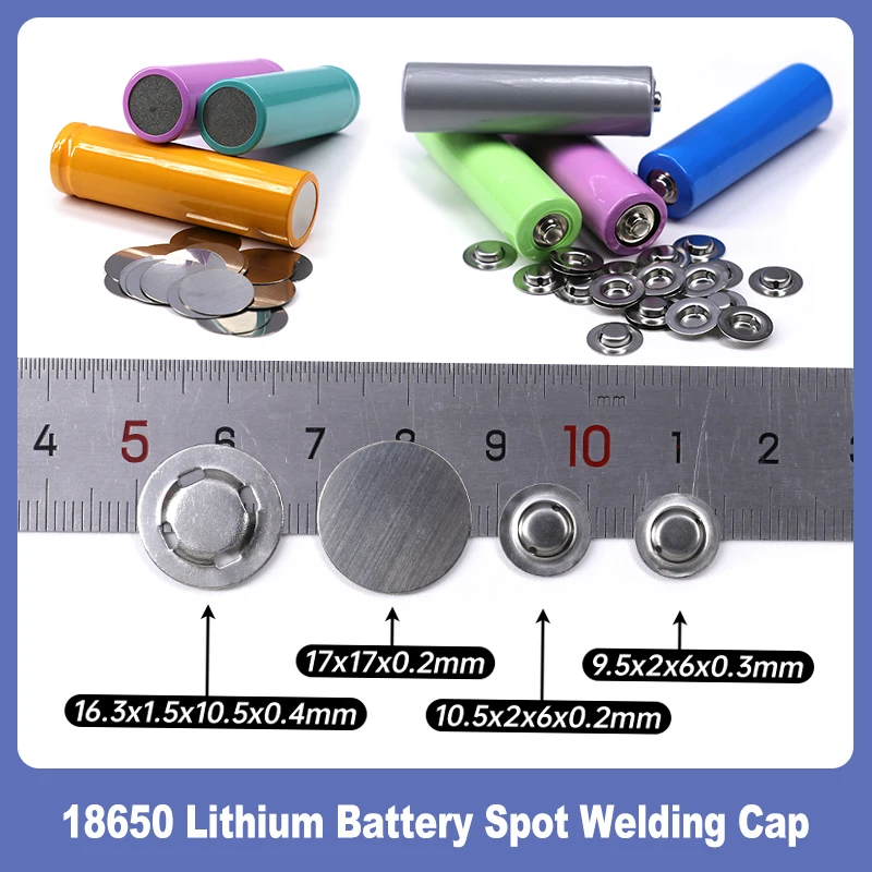 10 ~ 500Pcs 18650 Lithium Battery Spot Welding Cap Alternative Negative Electrode Flat Head Gasket DIY Batteries Accessories