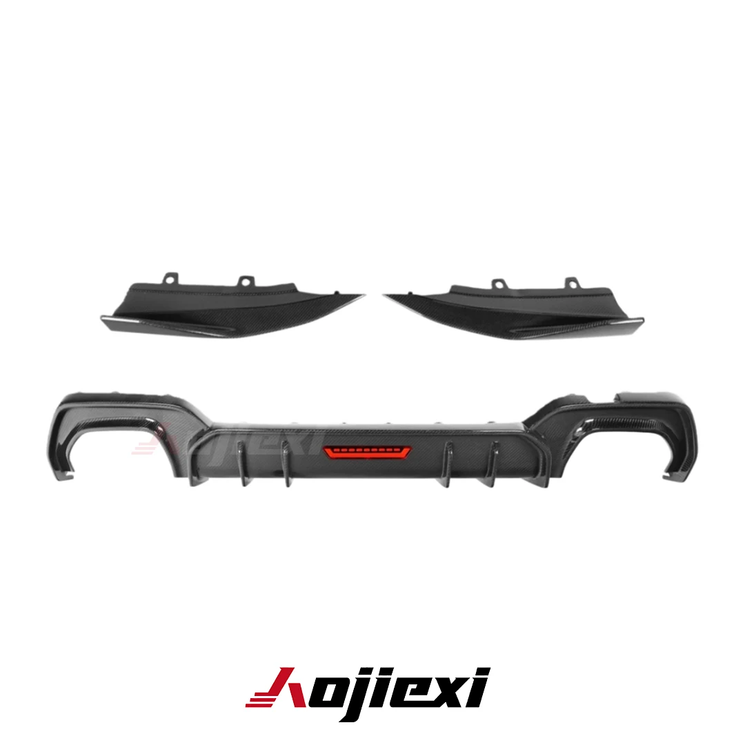 

Задний диффузор AO Style из карбона со светодиодной подсветкой для BMW 3 серии G20 330i M340i Pre LCI 2019+ (диффузор заднего бампера)