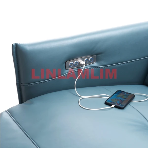 LINLAMLIM Sofa z prawdziwej skóry Cama podwójny elektryczny rozkładany tapczan 3 osobowa kanapa fotele teatralne kabriolet sofy Sleeper sofy