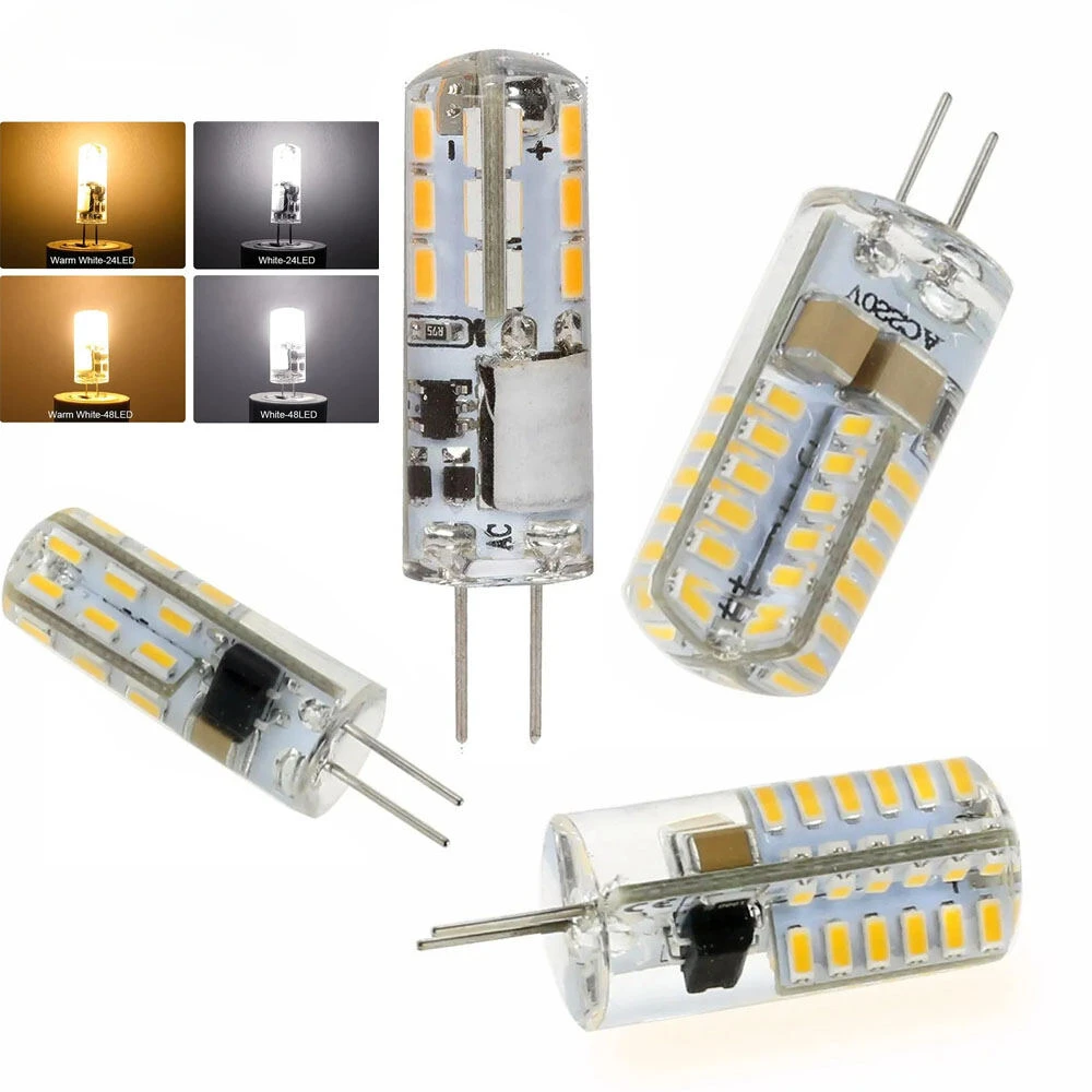 

Mini G4 3W 5W LED Silicone Crystal Bulb 3014 SMD Light Lamp DC/AC 12V AC 220V Warm/Cool White Lighting Bulbs