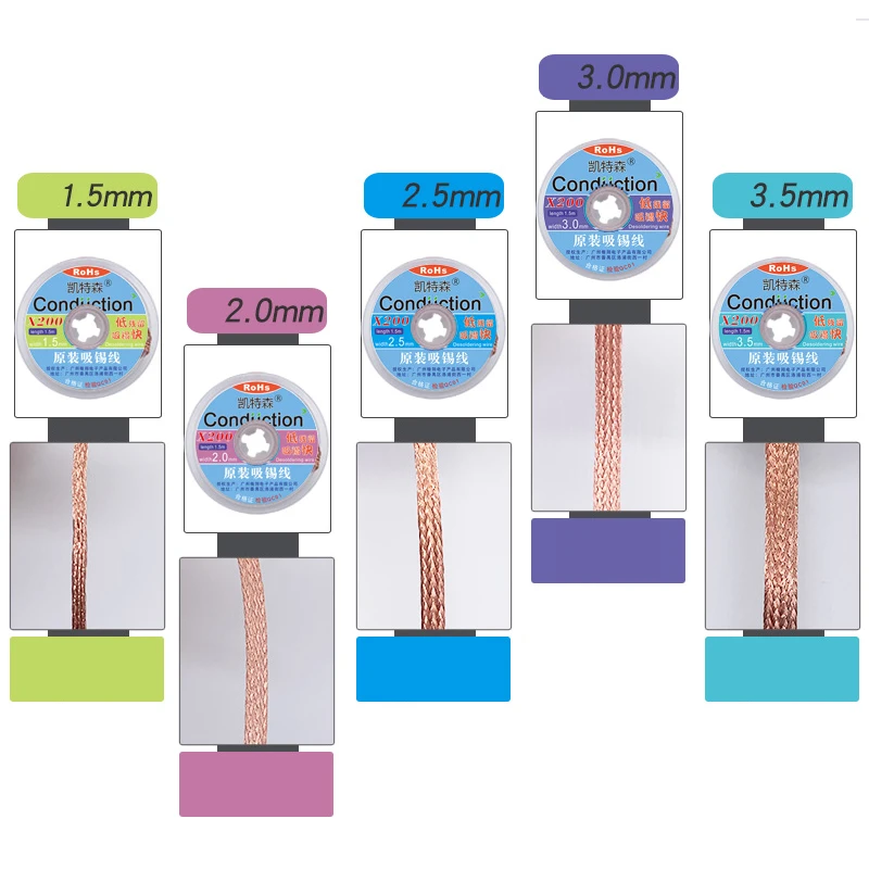 5/10pcs Wick Soldering Wick Accessory Braided Copper Wire Desoldering Wick BGA Solder Remover 1.5mm 2mm 2.5mm 3mm 3.5mm