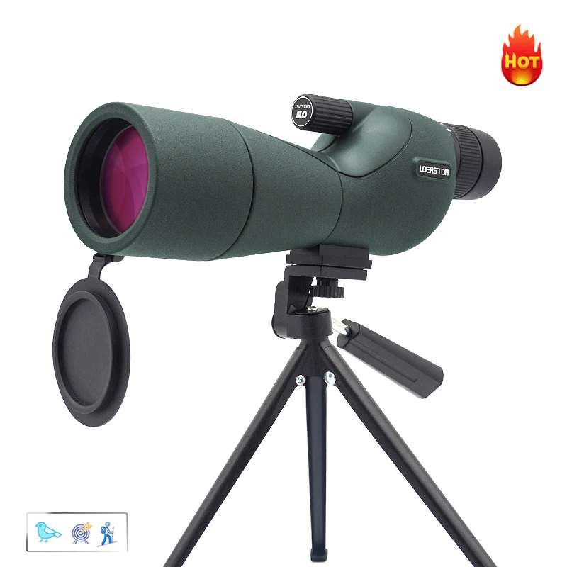 25-75x60 Spotting Scope Zoom Monocular high power telescope Bak4 Prism ED Lens For Outdoor Camping Bird Watching hunting