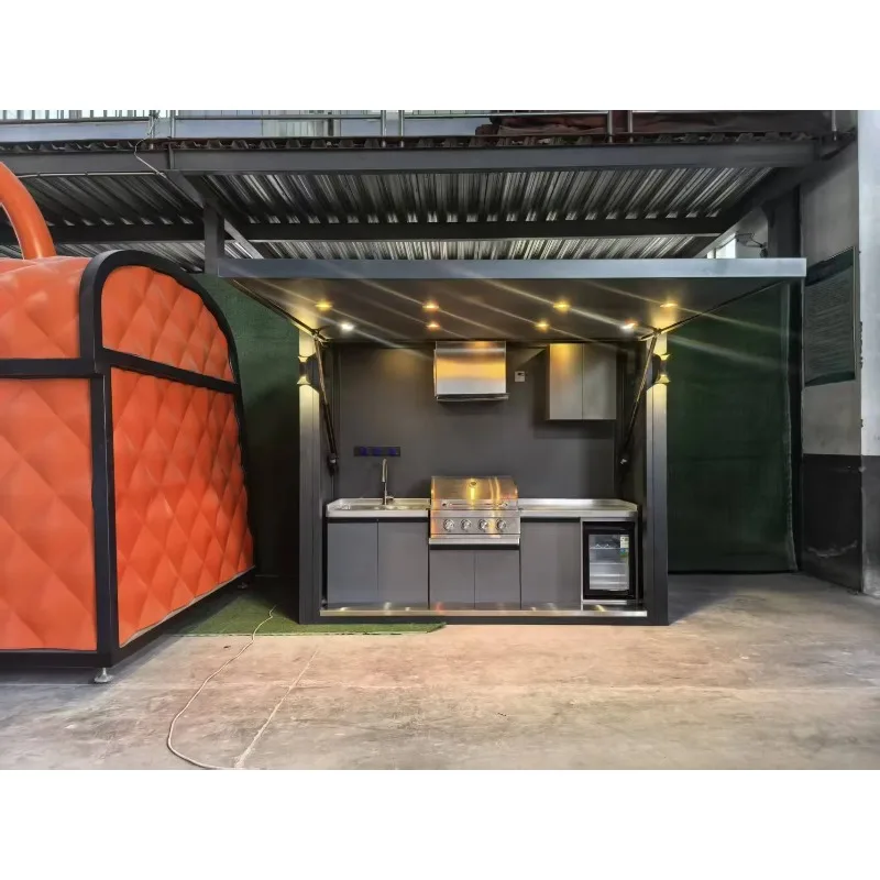 Modular Outdoor BBQ Kitchen Cabinet, Professional Outdoor BBQ Kitchen Unit with Complete Cooking Equipment