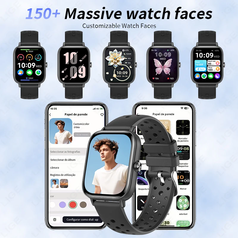 LIGE Mode Frauen Smart Uhr Frauen Benutzerdefinierte Uhr Gesicht Stimme Assistent Drahtlose Anruf Smartwatch Gesundheit Sport Armband 2025