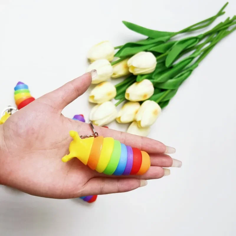 Stress Reliever Toys Fidget Toys Children Adult Slug Puzzle Peristalsis Funny Caterpillar Anti Stress Squishy Keychain Toy