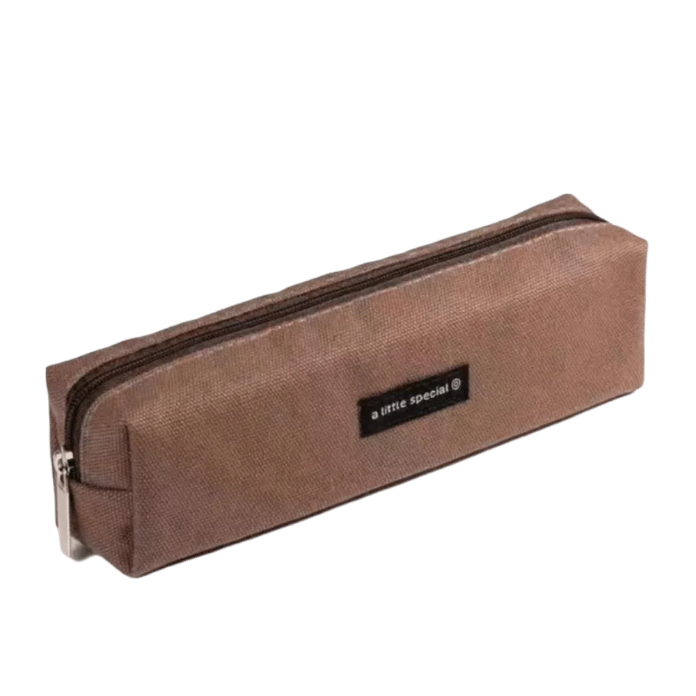 

Large Capacity Canvas Pencil Case Solid Color Small Size Student Stationery Box Simple Design Canvas Material