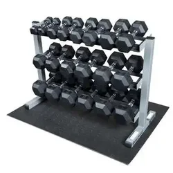 Gym Cheap Rubber Coated 5 Pound Dumbells 20kg Black Free Weights Hexagonal Dumbbell Set 15 kg