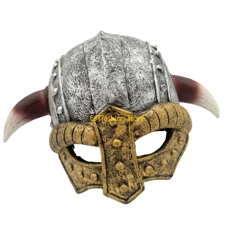 Y5GC Medieval Vikinges Age Horned Vikinges Helmets Plastic Berserkers Soldier Warrrior Hat Toy Halloween Cosplay Costume Kids
