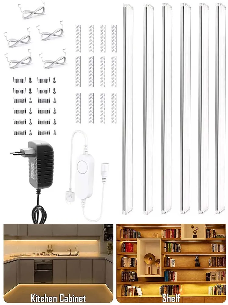 Zigbee LED-Schranklichtleisten-Set, 30 cm, dimmbar, Dual-weiß, Küchenregal, Schrank, Dekor, Tuya-App/Sprachsteuerung für Google Alexa