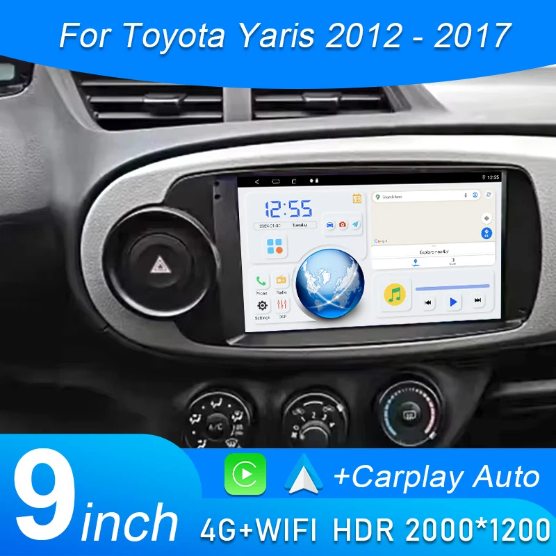 

Car Radio Android 15 Carplay For Toyota Yaris 2012 2013 2014 2015 2016 2017 Navigation GPS Multimedia Player Stereo WIFI BT Auto